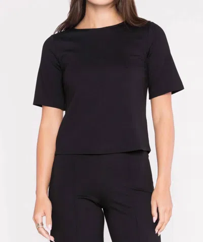 Ripley Rader Ponte Knit Short Sleeve Top Extended In Black