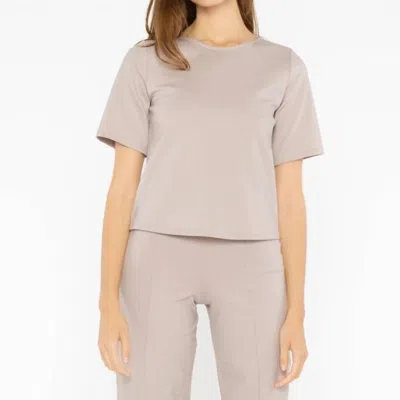 Ripley Rader Ponte Knit Short Sleeve Top Extended In Clay In Brown