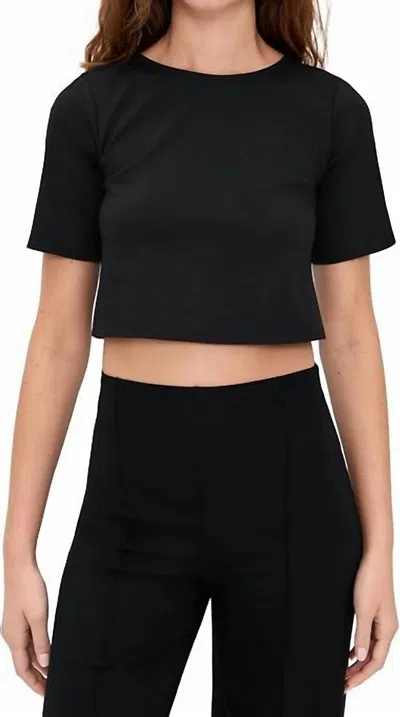 Ripley Rader Ponte Knit Short Sleeve Top In Black