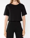 Ripley Rader Ponte Knit Short Sleeve Top In Black In Black