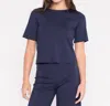 Ripley Rader Ponte Knit Short Sleeve Top In Navy In Blue