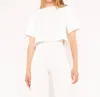 Ripley Rader Ponte Knit Short Sleeve Extended Tee In Off White In White