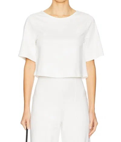 Ripley Rader Ponte Knit Short Sleeve Top In Off White