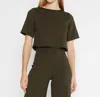 Ripley Rader Ponte Knit Short Sleeve Top In Olive In Green