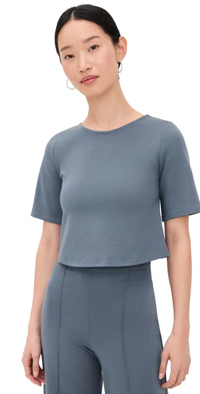 Ripley Rader Ponte Knit Short Sleeve Top Sea Blue