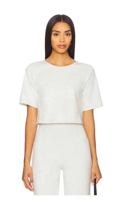 Ripley Rader Ponte Knit Short Sleeve Top In Heather Grey