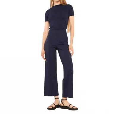 Ripley Rader Ponte Knit Straight Leg Cropped Pant In Navy In Blue