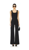 Ripley Rader Ponte Knit Tank Wide Leg Jumpsuit In 黑色