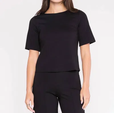 Ripley Rader Ponte Knit Top - Extended In Black In Blue