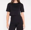 Ripley Rader Ponte Knit Short Sleeve Top In Black In Black