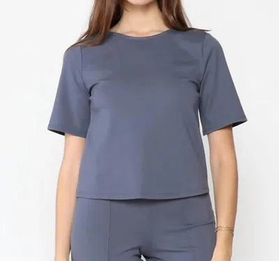 Ripley Rader Ponte Knit Top In Sea Blue In Multi