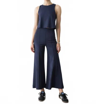 Ripley Rader Ponte Knit Wide Leg Crop Pants In Denim In Blue