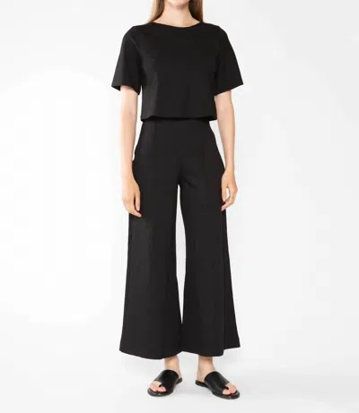Ripley Rader Ponte Knit Wide Leg Cropped Pant In Black