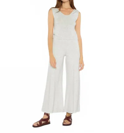 Ripley Rader Ponte Knit Wide Leg Cropped Pant In Heather Grey In White