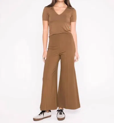 Ripley Rader Ponte Knit Wide Leg Cropped Pants In Camel In Brown