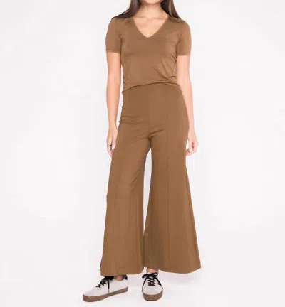 Ripley Rader Ponte Knit Wide Leg Pant: Cropped In Camel In Brown