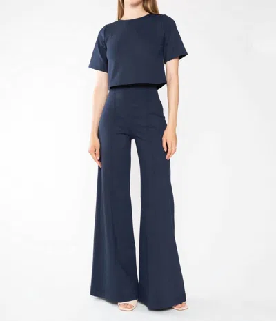 Ripley Rader Ponte Knit Wide Leg Pant In Navy In Blue