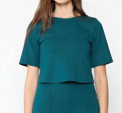 Ripley Rader Ponte Short Sleeve Top In Teal In Blue