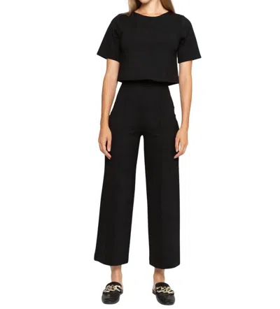 Ripley Rader Ponte Knit Straight Leg Cropped Pant In Black