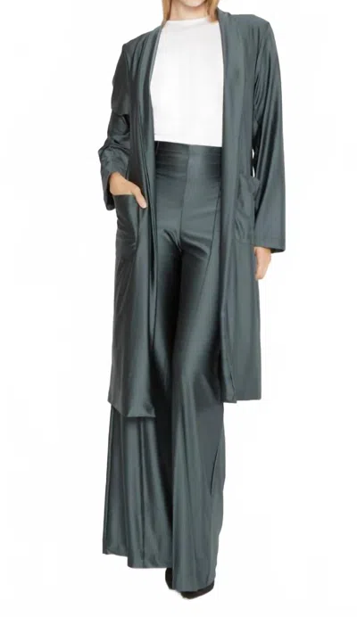 Ripley Rader Sateen Smoking Jacket In Slate In Green