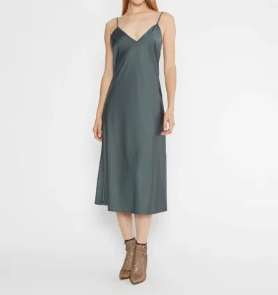 Ripley Rader Sateen Stretch Slip Dress In Slate In Grey