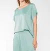 Ripley Rader Satin Crepe Everyday Shirt In Aqua In Blue