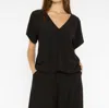 Ripley Rader Satin Crepe Everyday V Neck Blouse In Black