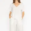 Ripley Rader Satin Crepe Everyday V-neck In Off-white