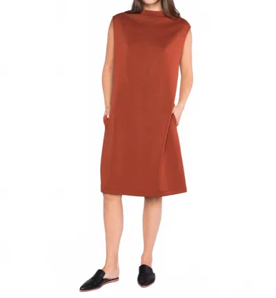 Ripley Rader Scuba Cowl Neck Dress In Rust In Brown