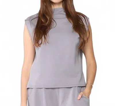 Ripley Rader Scuba Cowl Neck Top In Silver In Purple