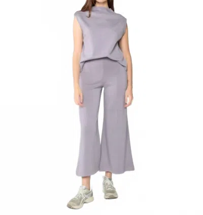 Ripley Rader Scuba Cropped Wide Leg Pant In Silver In Purple