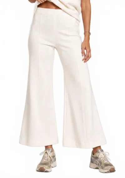 Ripley Rader Scuba Cropped Wide Leg Pants In Off White In Animal Print