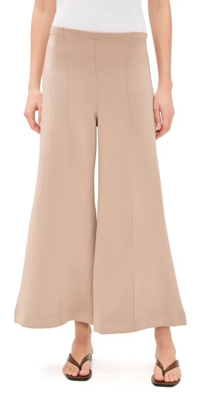 Ripley Rader Scuba Cropped Wide Leg Pants Tan In Brown