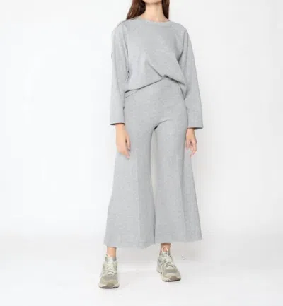 Ripley Rader Scuba Wide Leg Cropped Pant In Heather Grey In Blue