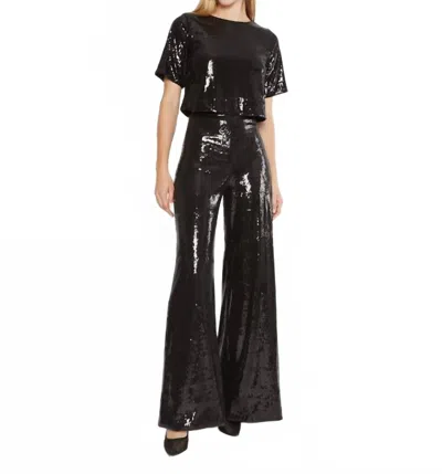 Ripley Rader Sequin Crop Wide Leg Pant In Black