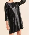 Ripley Rader Sequin Shift Dress In Black In Black