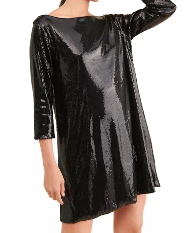 Ripley Rader Sequin Shift Dress In Black In Animal Print