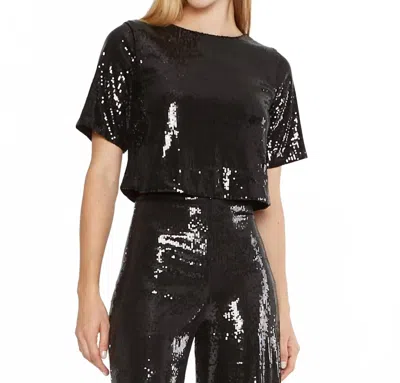 Ripley Rader Sequin Short Sleeve Top In Black