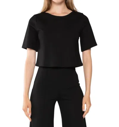 Ripley Rader Ponte Knit Short Sleeve Top In Black