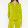 Ripley Rader Slinky Button Down Top In Lime