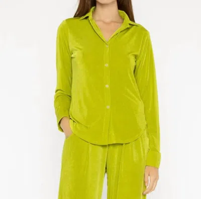 Ripley Rader Slinky Button Down Top In Lime