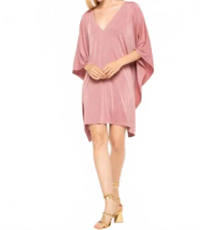 Ripley Rader Slinky Caftan Short Dress In Dusty Rose In Pink