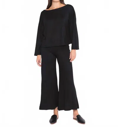 Ripley Rader Sweater Knit Boat Neck Top In Black