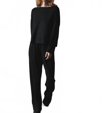 Ripley Rader Sweater-knit Boat Neck Top In Black