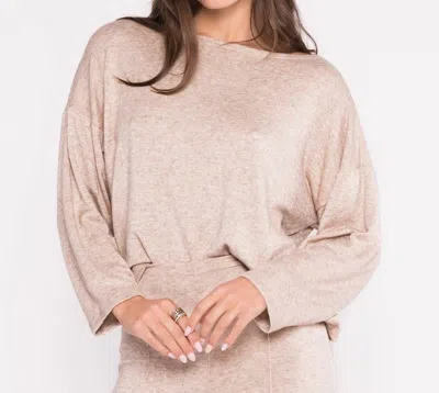 Ripley Rader Sweater Knit Boat Neck Top In Oatmeal In Pink