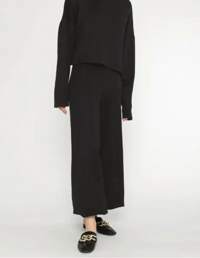 Ripley Rader Sweater Knit Cropped Wide Leg Pants In Black