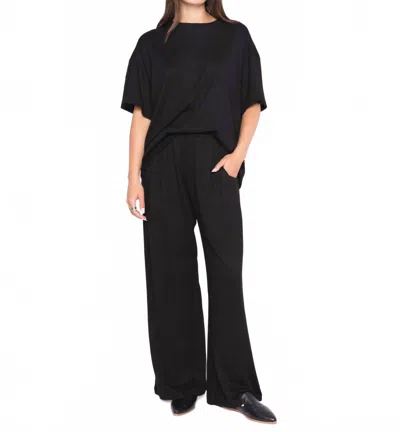 Ripley Rader Sweater Knit Lounge Pant In Black In Animal Print