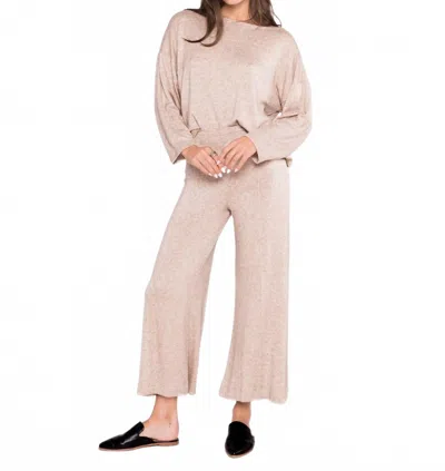 Ripley Rader Sweater Knit Wide Leg Pant: Cropped In Oatmeal In Neutral