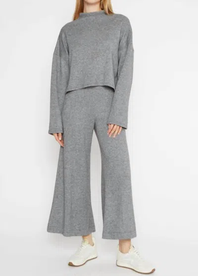 Ripley Rader Sweater Knit Wide Leg Pants In Heather Gray In Grey