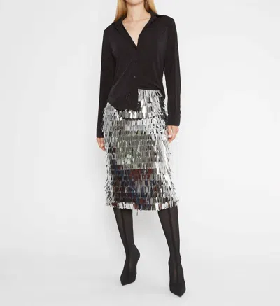Ripley Rader Tinsel Midi Skirt In Silver
